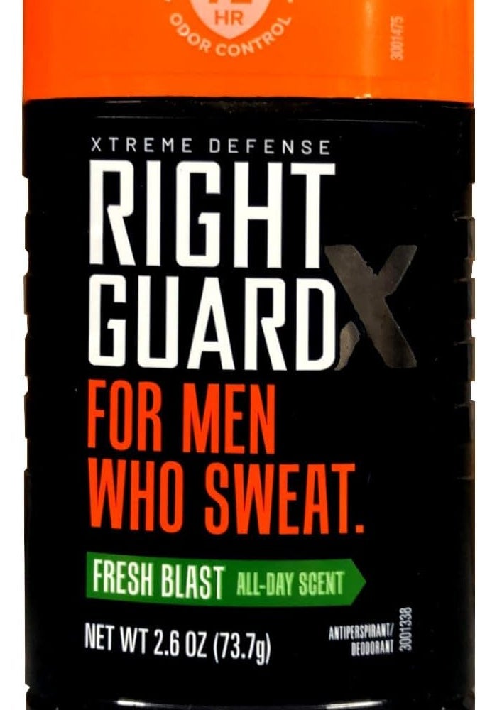 Right Guard Xtreme Defense 5 Anti-Perspirant & Deodorant for Men, Fresh Blast, 2.6 oz - Image 1